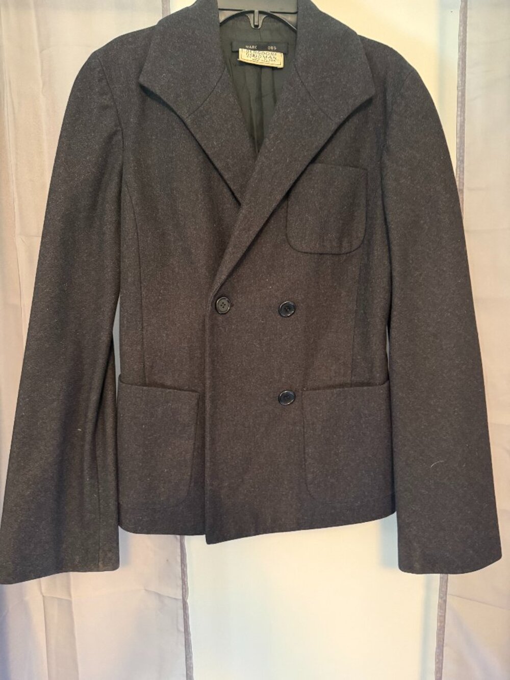 Bergdorf Goodman Marc Jacobs Wool Double Breasted Blazer Coat